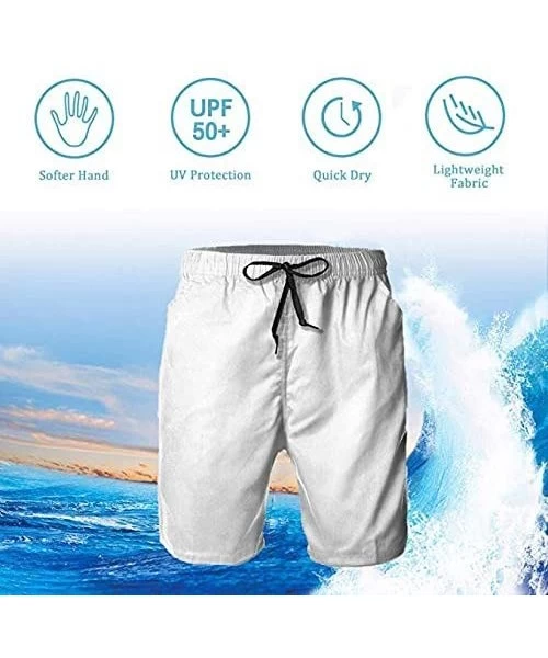 Board Shorts Men's Swim Trunks Police Support Flag Thin Blue Line Surfing Beach Board Shorts Swimwear - White - CJ18W5XZZ4L