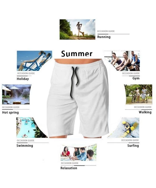 Board Shorts Men's Swim Trunks Police Support Flag Thin Blue Line Surfing Beach Board Shorts Swimwear - White - CJ18W5XZZ4L