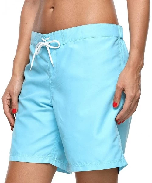 Tankinis Women's Swim Shorts Boyleg Draw String Tankini Swimsuit Bottom - *2trunk Blue - CX18SHAA5NO