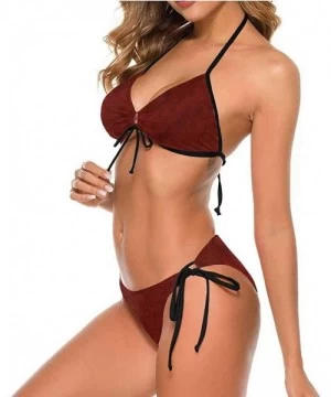 Bottoms Cosy Adjustable Bikini Sets Burgundy- Autumn Nature Inspired Sexy Classy - Multi 12-two-piece Swimsuit - CB19E7KH8EI