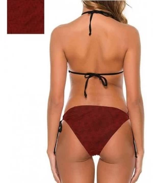 Bottoms Cosy Adjustable Bikini Sets Burgundy- Autumn Nature Inspired Sexy Classy - Multi 12-two-piece Swimsuit - CB19E7KH8EI