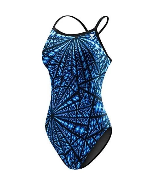 Racing Sport DPSP7Y Girls Durafast One Alliance Splice Diamondfit Swimsuit - Blue - CZ111KONZPJ