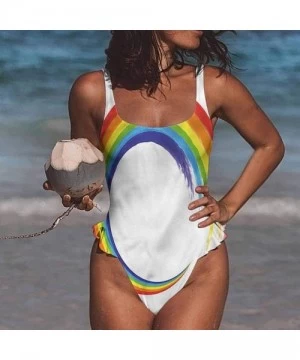 Bottoms Bikini Rainbow- Cute Unicorns on The Sky and Fully Functional - Multi 11-one-piece Swimsuit - CX19E798ENY