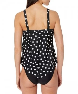 Tankinis Women's Wirefree Tiered Tankini with Added Length - Darling Dot - CX12OHUWHIN