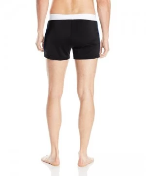 Trunks Men's Sports Color Accent Swim Trunk - Black/White - CF1868SR5ZD