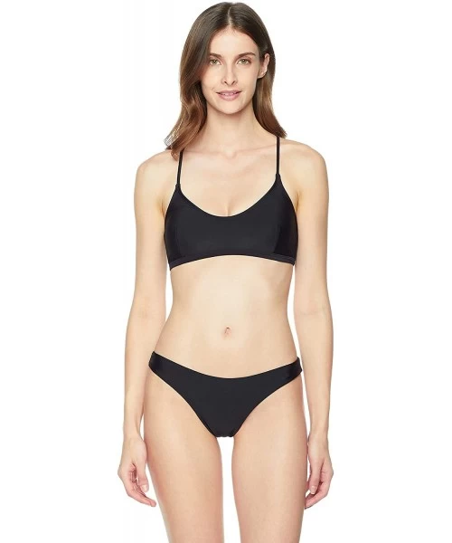 Tankinis Women's Cheeky Brazilian Cut Bikini Bottom - Black - C918HCCS9RW