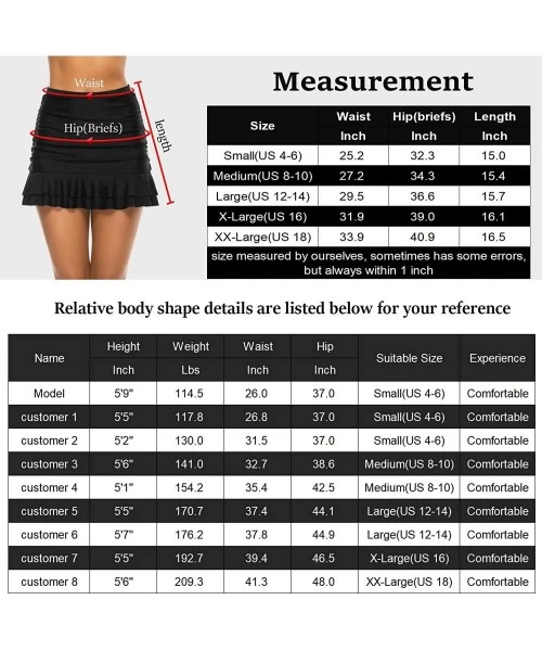 Bottoms Women's Swim Skirt Tummy Control Swimsuit Bottoms High Waist Tankini Bikini Ruched Shorts - Black - CM1939YGRSL