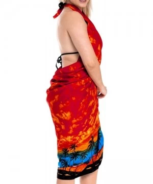 Cover-Ups Men's Plus Size Swimsuit Sarong Lungi Swimwear Scarf Coverups Vacation - Pumpkin Orange_e443 - CM12O2XTF5O