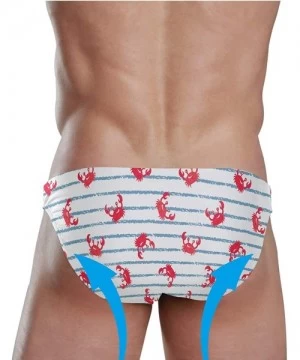 Briefs Swim Brief Bikini Cartoon Animal Beach Bikini for Men Swim Underwear Sports - Red Crabs - CT19EMXYZYO