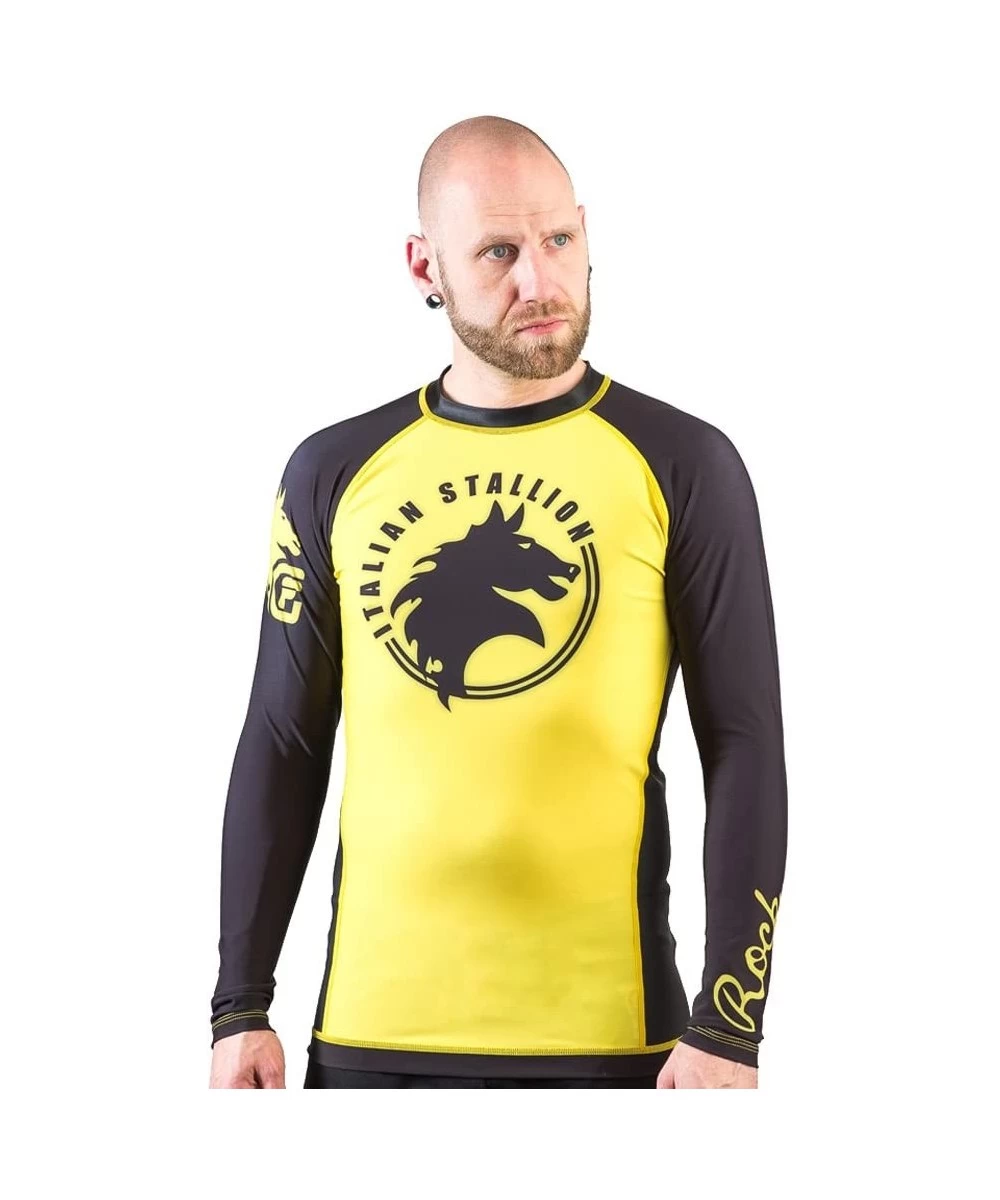 Rash Guards Men's Italian Stallion BJJ- Yellow/Black- zzzz-s - CR1255UQVXL