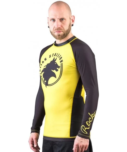 Rash Guards Men's Italian Stallion BJJ- Yellow/Black- zzzz-s - CR1255UQVXL