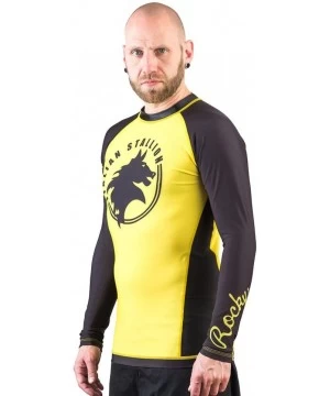 Rash Guards Men's Italian Stallion BJJ- Yellow/Black- zzzz-s - CR1255UQVXL