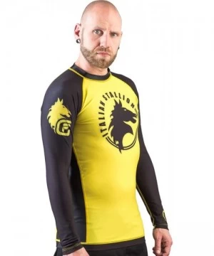 Rash Guards Men's Italian Stallion BJJ- Yellow/Black- zzzz-s - CR1255UQVXL