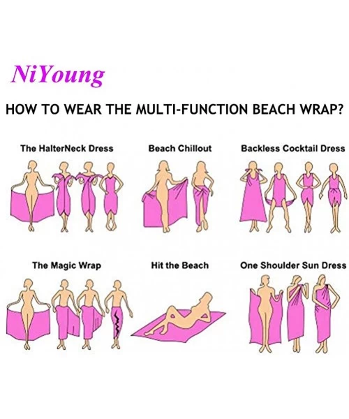 Cover-Ups Women Girl Fashion Chiffon Scarf Bikini Cover Up Summer Beach Sarong Wrap - Rainbow Horses - C919C4N5XCH