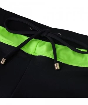 Briefs Men's Swim Briefs Boxer Trunks Beach Square Leg Swimsuit Board Shorts Swimwear Quick Dry - 1black Green - CX180AUGGA7