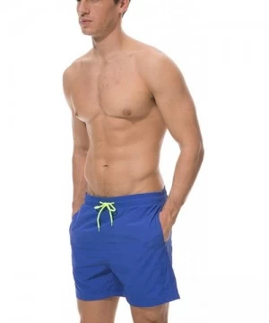 Trunks Men's Quick Dry Swim Trunks Mesh Liner Bathing Suit Beach Short with Pockets - Blue3 - CL180CEC9C6