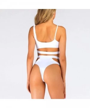 Sets Swimsuits for Women High Waisted Bikini Sexy Two Piece Bathing Suits Tummy Control Swimwear - 9053white - CJ19CL53T4W