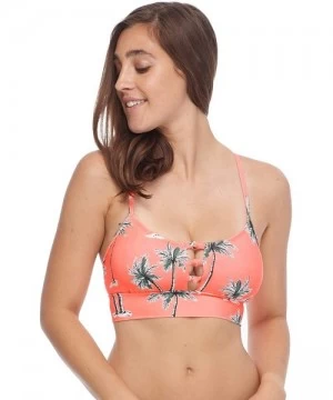 Tops Women's Mackenzie D- Dd- E-Cup Bralette Style Bikini Top Swimsuit with 2-Way Back - Blush Palm Print - CN18ZQECKYU