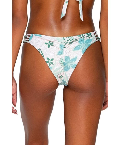 Bottoms Palm Pucker Pant Bikini Bottom Swimsuit - Sky Blue - CD196MW6WRW