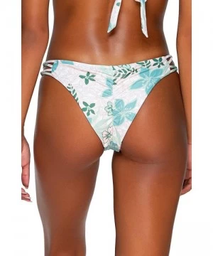 Bottoms Palm Pucker Pant Bikini Bottom Swimsuit - Sky Blue - CD196MW6WRW