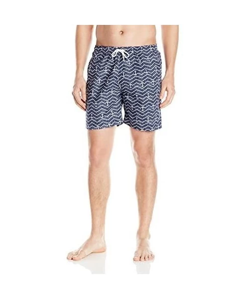 Trunks Men's San O 6.5 Inch Pattern Swim - Marine/White - CV12ODVSZV1