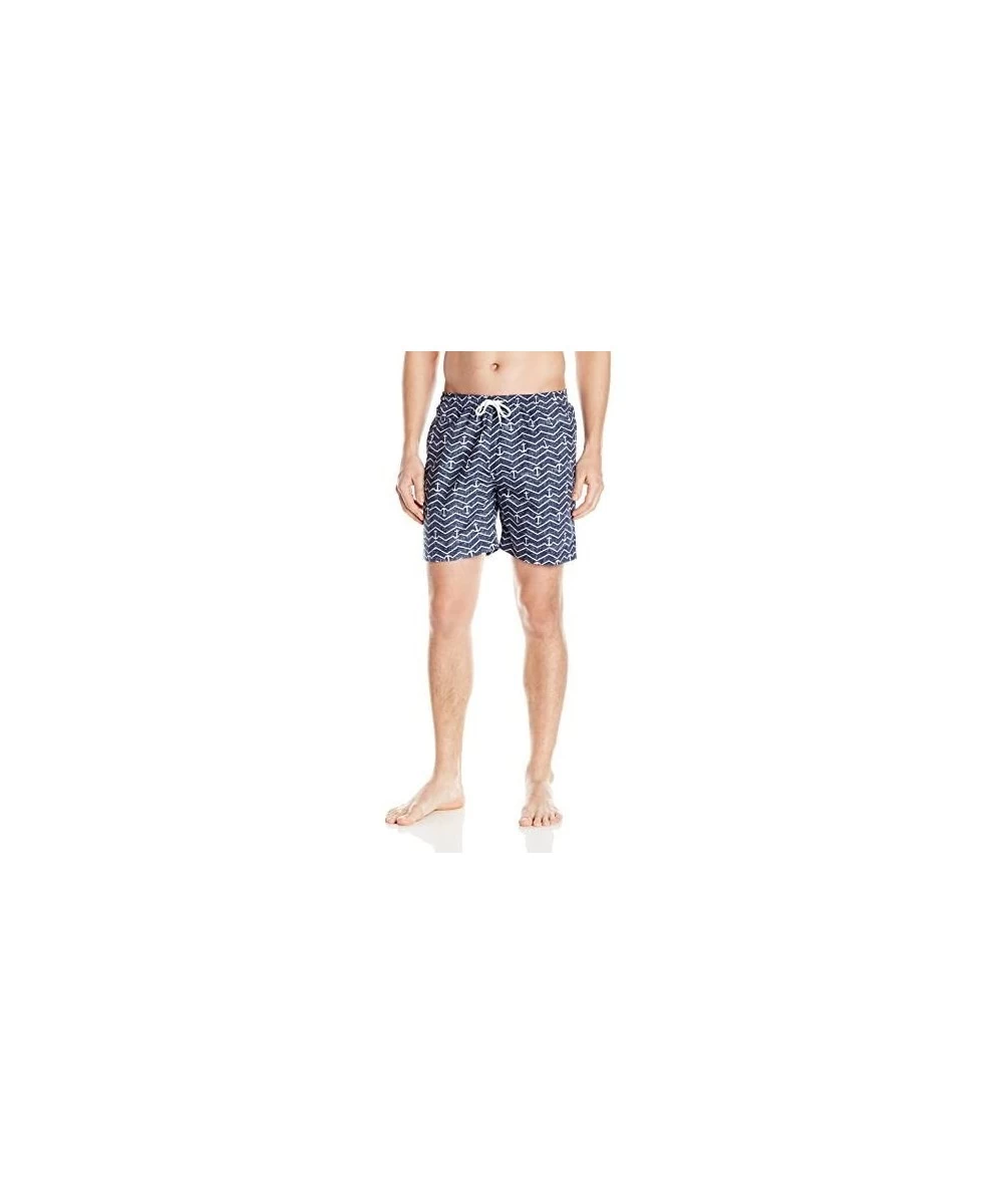 Trunks Men's San O 6.5 Inch Pattern Swim - Marine/White - CV12ODVSZV1