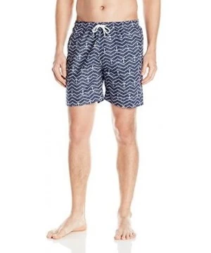 Trunks Men's San O 6.5 Inch Pattern Swim - Marine/White - CV12ODVSZV1