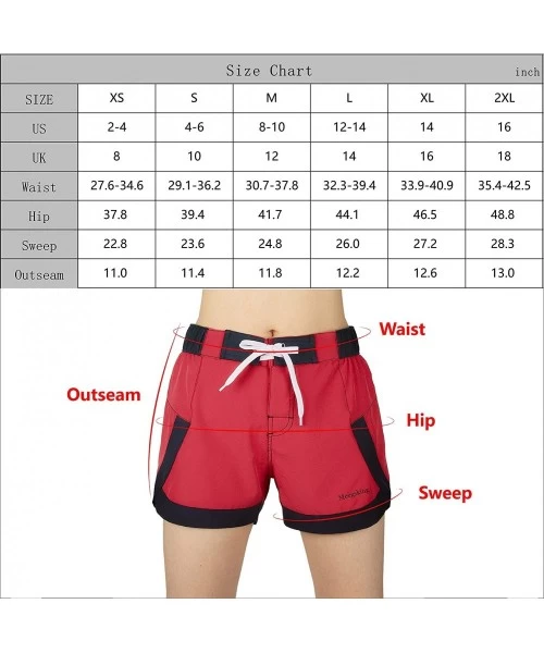 Board Shorts Women Board Shorts Swimwear Trunks Sports Quick Dry Swim Bottom with Inner Liner - Navy Beach Board Shorts - C71...