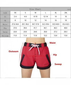 Board Shorts Women Board Shorts Swimwear Trunks Sports Quick Dry Swim Bottom with Inner Liner - Navy Beach Board Shorts - C71...