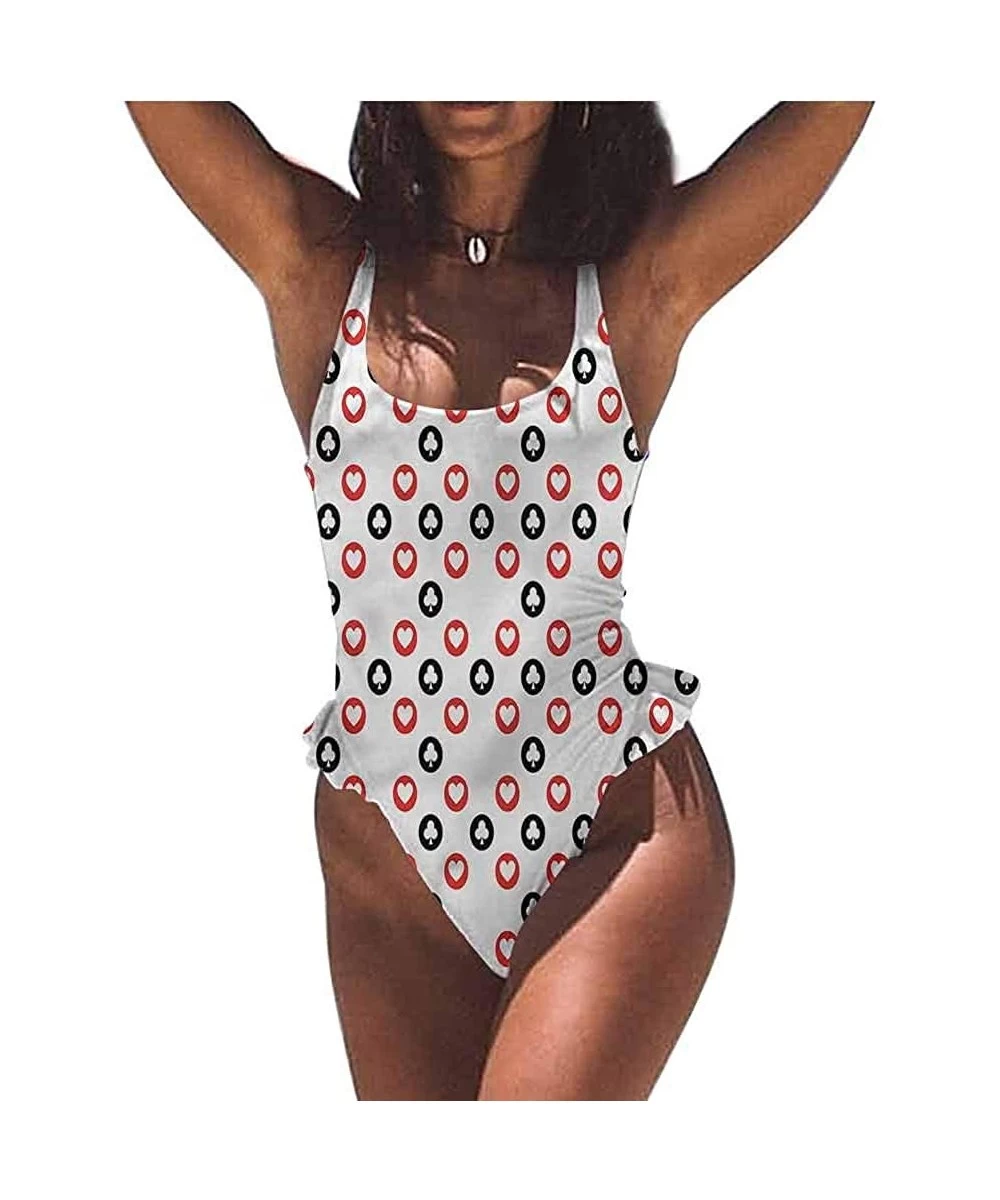 Bottoms Swim Dress Casino- Holdem Gambler Modern Easy to Adjust and Stays Tied - Multi 15-one-piece Swimsuit - CZ19E6YEG8D