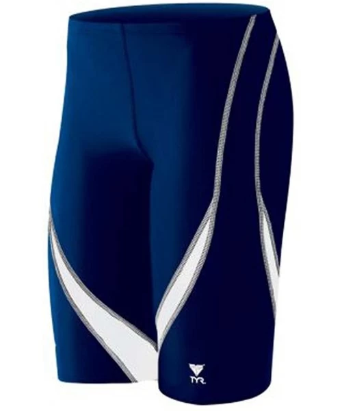 Racing Sport SALI1Y Boys Alliance Splice Nylon Jammer Swimsuit - Nvy/White - C1111NGAI3Z