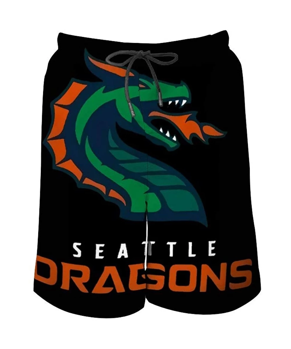 Board Shorts Seattle Dragons Men's Double-Sided Printed Drawstring Elastic Swimming Seaside Quick-Drying Track pantsBeach Sho...