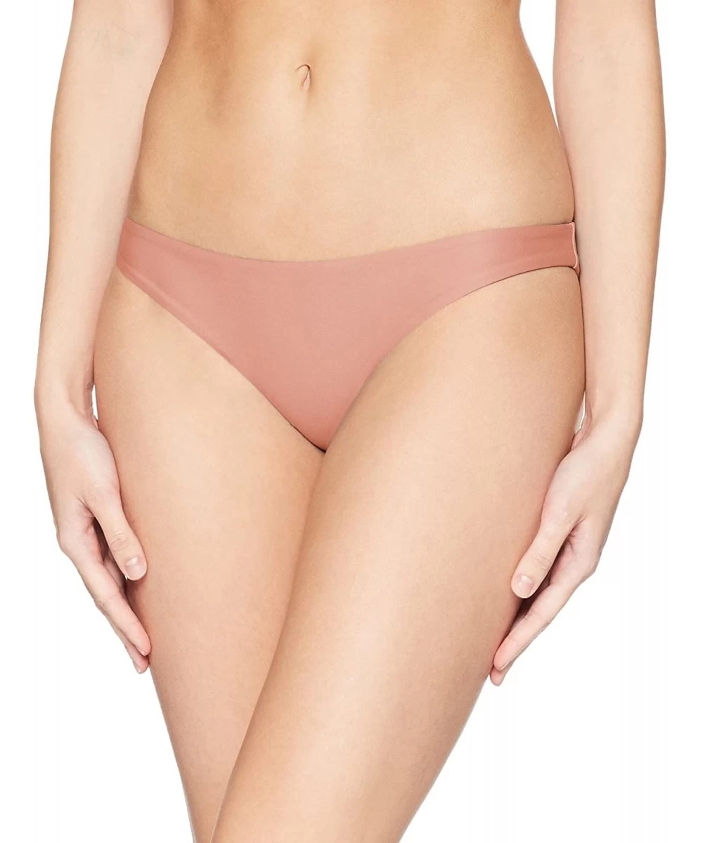 Bottoms Women's Quick Dry Compression Solid Bikini Bottom - Rust Pink - CN189C36KT9