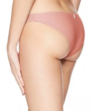 Bottoms Women's Quick Dry Compression Solid Bikini Bottom - Rust Pink - CN189C36KT9