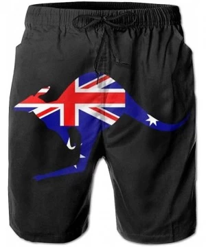 Board Shorts Men's Board Shorts Kangaroo Australian Flag Swimming Trunks Casual Pants - White - CW18W67HZ8K