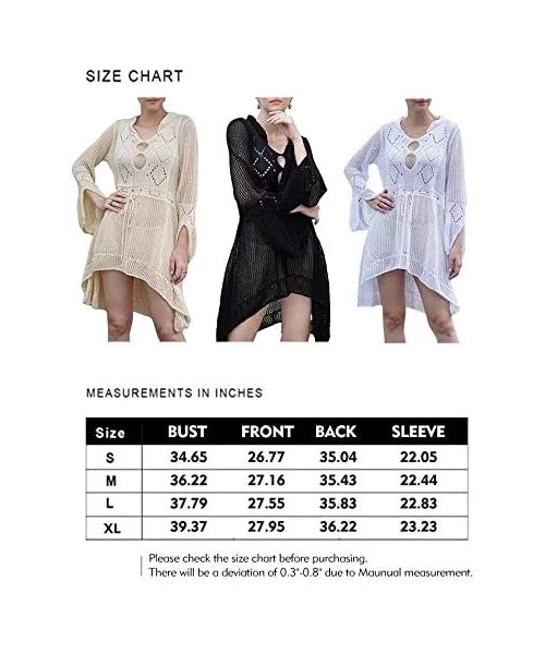 Cover-Ups Women's Summer Swimsuit Cover Up for Beach Pool Bathing Suit Swimwear Crochet Coverups Dress - Awhite - CM194S64AL5