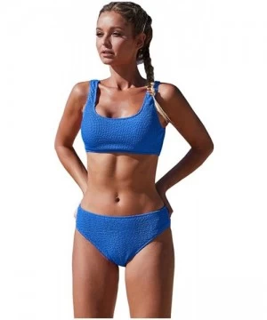 Sets Swimsuits for Women- Bathing Suits Bikini Set Beach Swimwear Two Pieces - Royal Blue - C3199AXRNEM