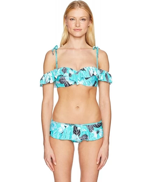 Bottoms Women's Skirted Hipster Bikini Bottom Swimsuit - Tropical Vacay Bahama - CS182DZCS25