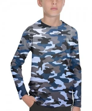 Rash Guards Sun Shirts for Youth Boys Rashguard - Long/Short Sleeve Lightweight Shirt SPF 50+ - Camouflage1 - CX198C0EYGQ