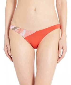 Bottoms Women's Flirt Reversible Signature Cut Bikini Bottom Swimsuit - Crème De Papaya Orange Solid/Stripe - CD18L8NHL5I