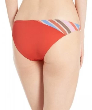 Bottoms Women's Flirt Reversible Signature Cut Bikini Bottom Swimsuit - Crème De Papaya Orange Solid/Stripe - CD18L8NHL5I