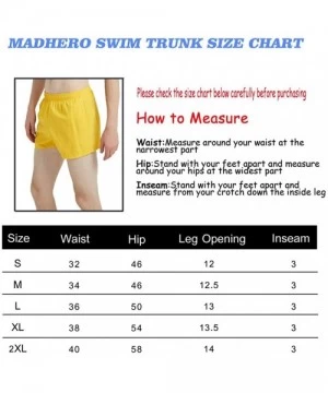 Trunks Men Swim Trunks Short with Mesh Lining Solid Bathing Suit 3" - Pack of 2 Black/Yellow - CH198GH7O3T