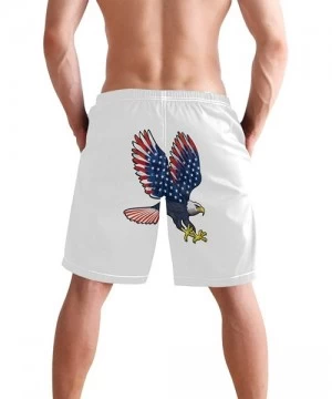 Board Shorts Men's Quick Dry Swim Trunks with Pockets Beach Board Shorts Bathing Suits - American Eagle With Usa Flags Beach ...