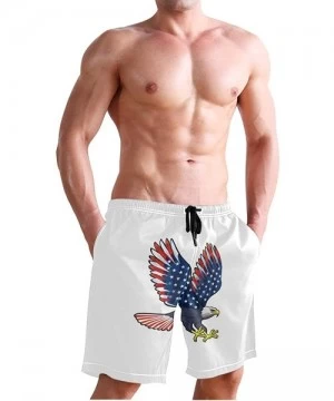 Board Shorts Men's Quick Dry Swim Trunks with Pockets Beach Board Shorts Bathing Suits - American Eagle With Usa Flags Beach ...