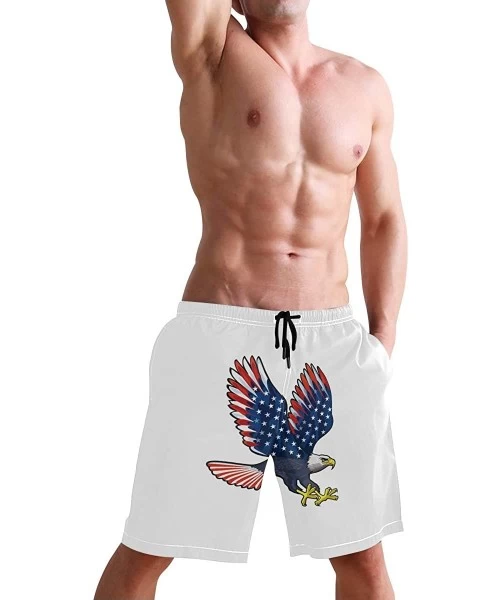 Board Shorts Men's Quick Dry Swim Trunks with Pockets Beach Board Shorts Bathing Suits - American Eagle With Usa Flags Beach ...