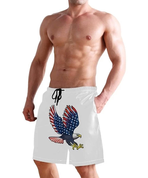 Board Shorts Men's Quick Dry Swim Trunks with Pockets Beach Board Shorts Bathing Suits - American Eagle With Usa Flags Beach ...