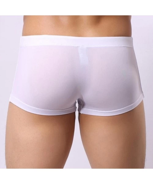 Briefs New Men's Boxer Briefs Swimming Swim Shorts Trunks Swimwear Pants - White - CI18G7KO8IG