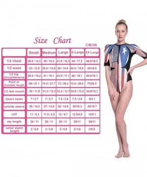 Rash Guards Women's One Piece Short Sleeve Rashguard Swimsuit American Puerto Rico Flag Shamrock Surf Swimwear - 3d Print - C...