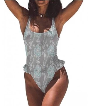 Bottoms Swimsuits Floral- Vibrant Spring Season Blooms- Trendy- Sexy - Multi 11-one-piece Swimsuit - CU19E7732NZ