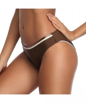 Tankinis Bandeau Bikini Swimsuit for Women Push Up Womens Bathing Suits Removable Straps Beach Sexy Swimwear Brown White Bott...